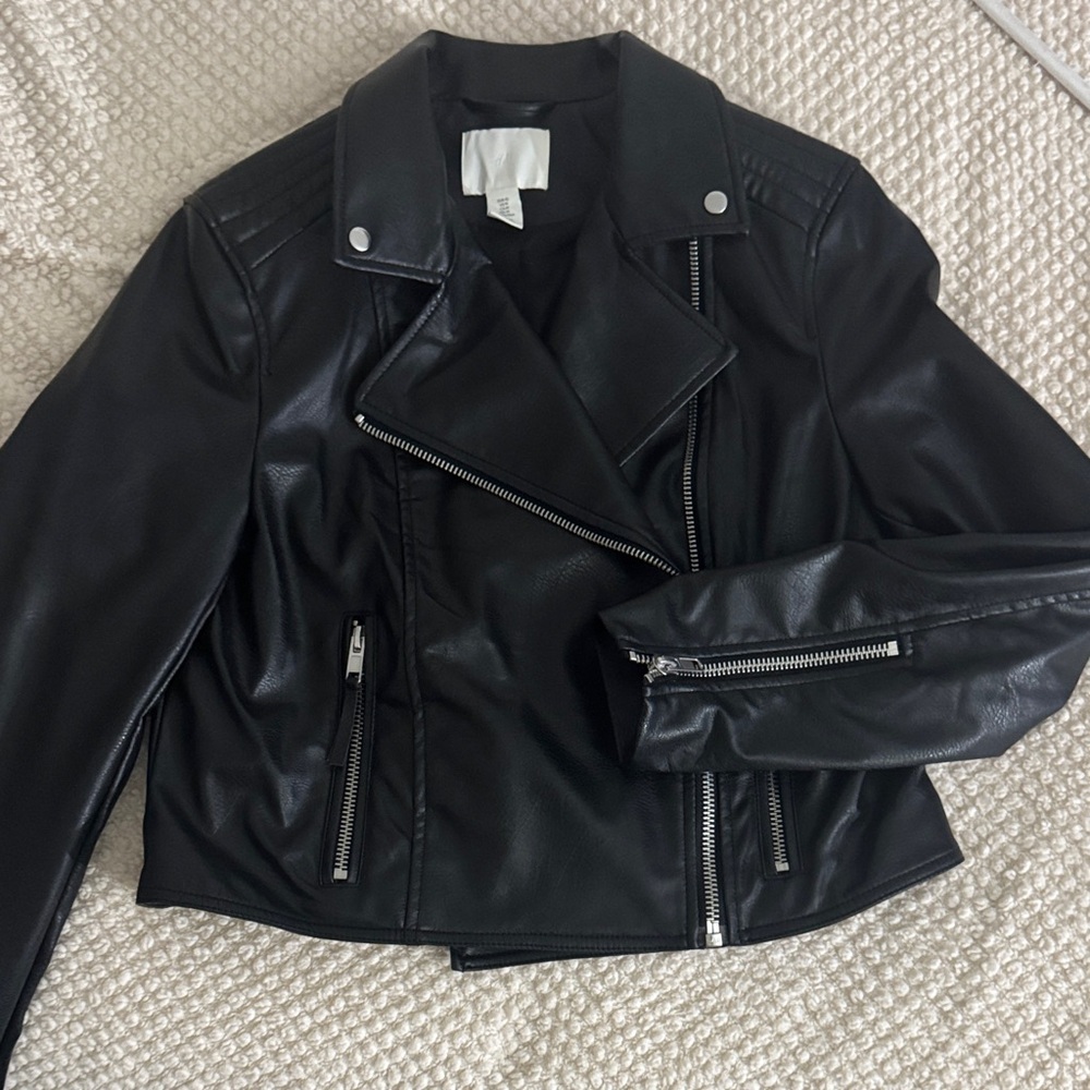 H&M Black Leather Biker Jacket